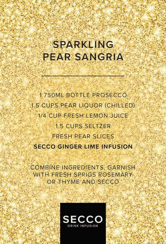 Sparkling Pear Sangria drink recipe. The best Hanukkah drink recipes.