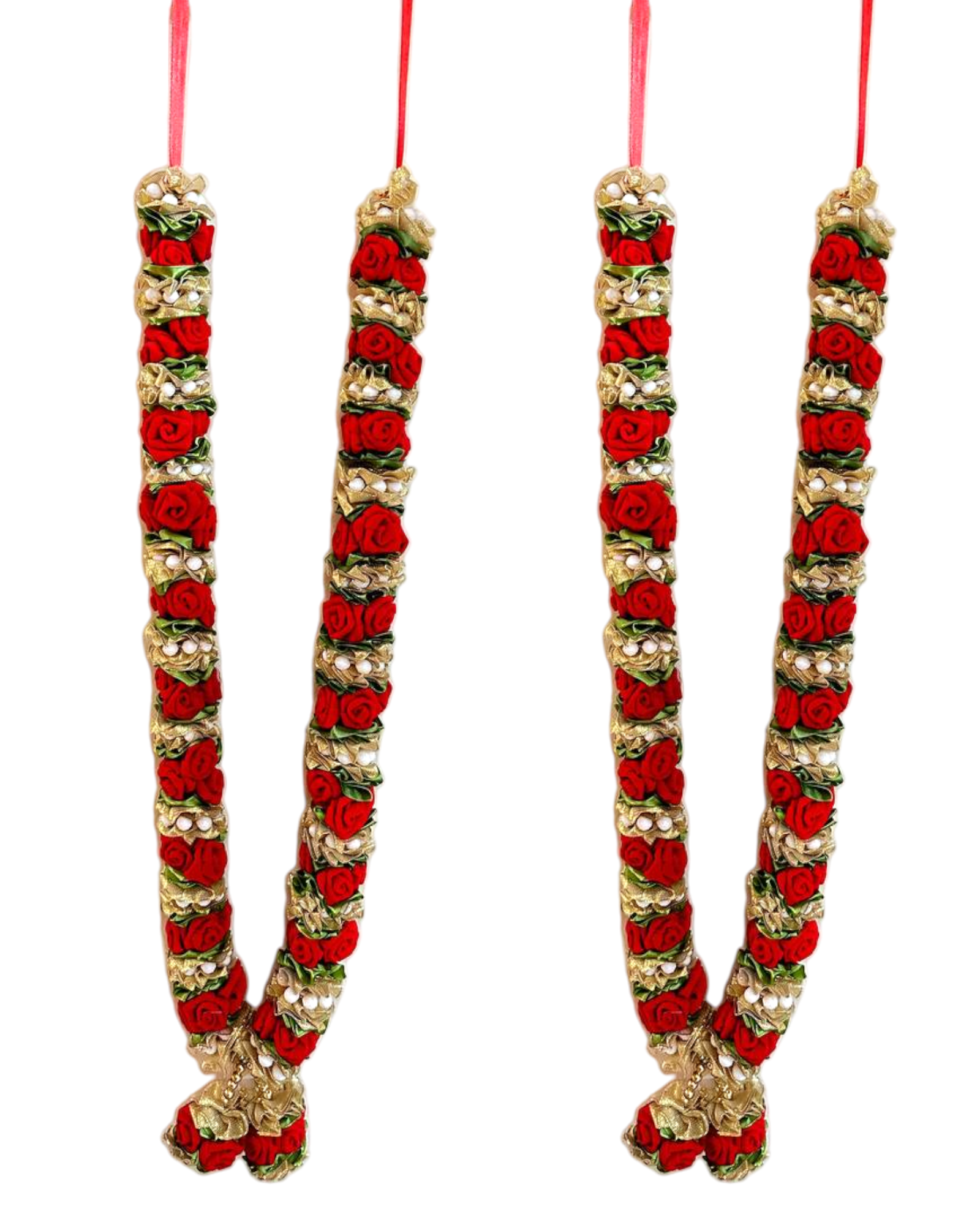 2 x Artificial Velvet Red Rose Wedding Varmala Jaimala Haar Garland Shadi VM2