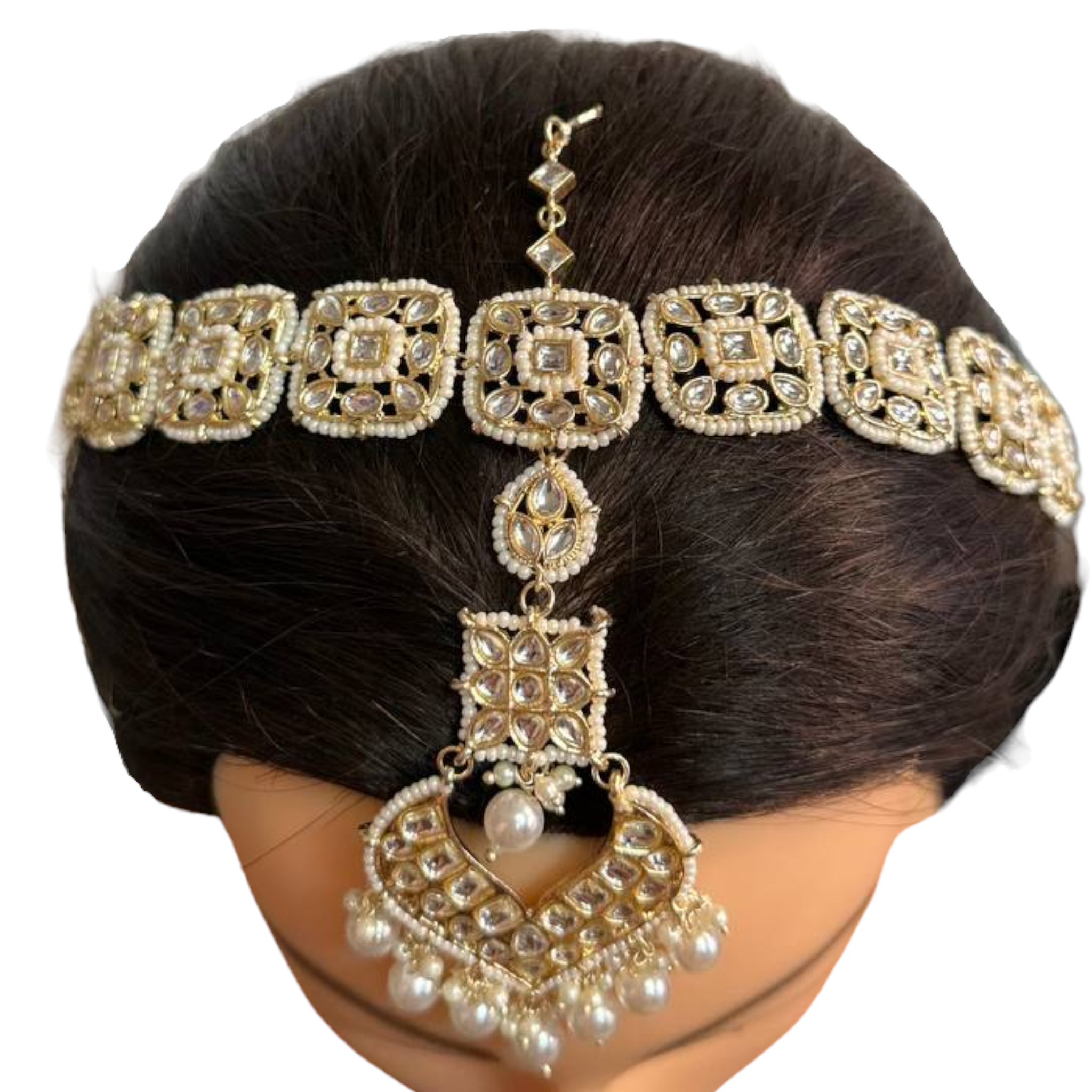 Golden Maang Tikka Hair Jewelry