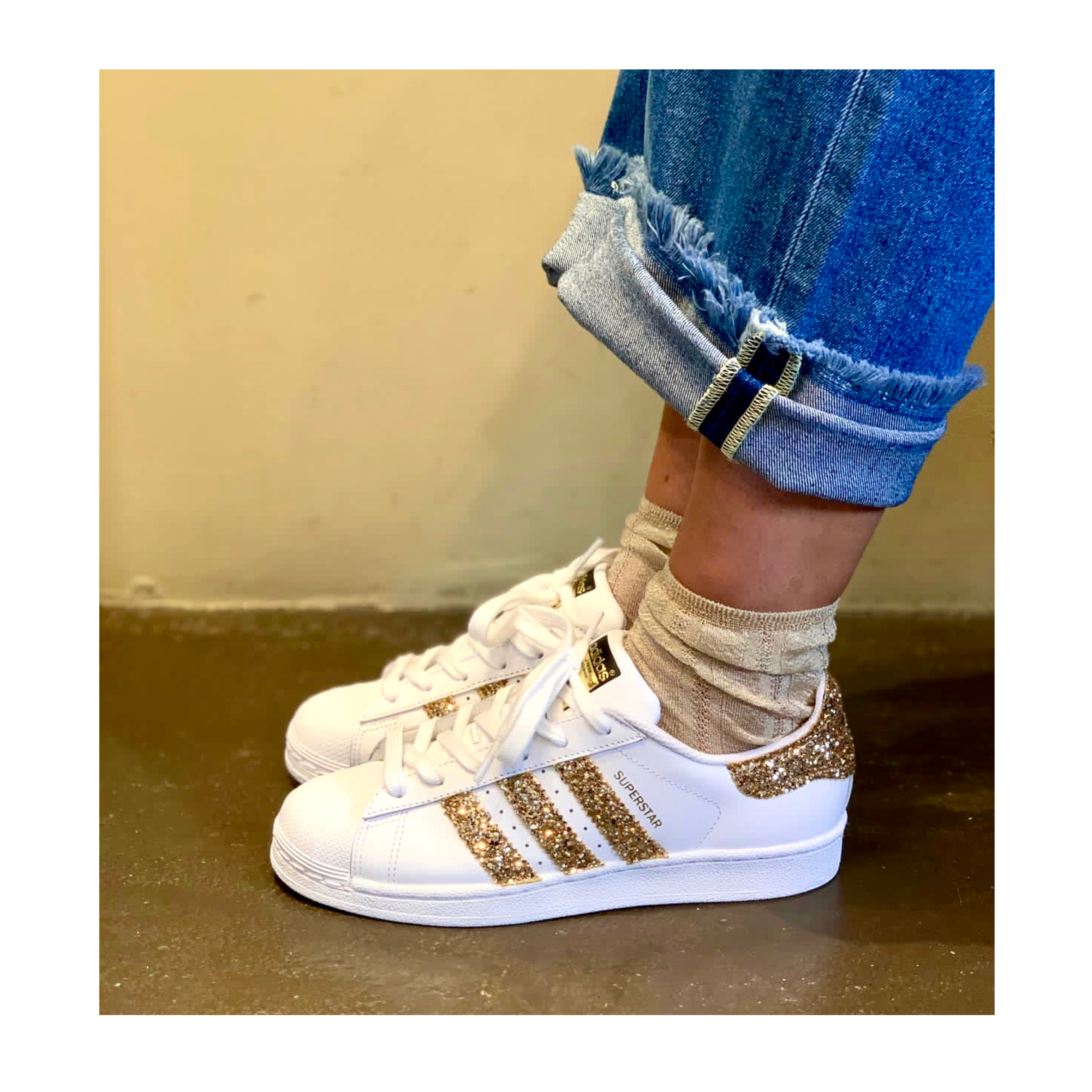 adidas superstar glitter oro