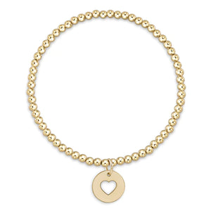 Classic Gold 3mm Bead Bracelet - Love Gold Disc - Lantz's