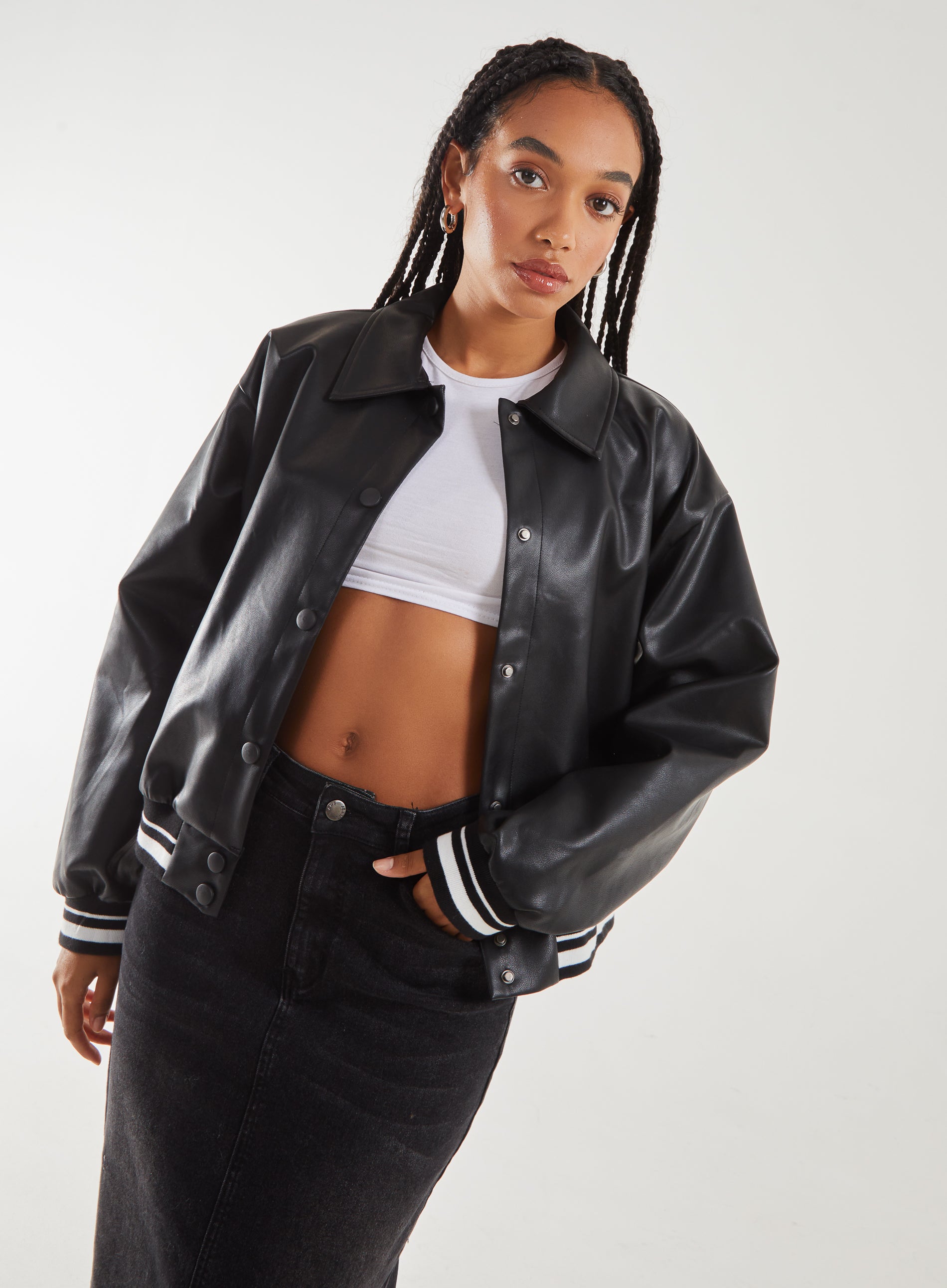 Collared Bomber Jacket  - L  - BLACK product