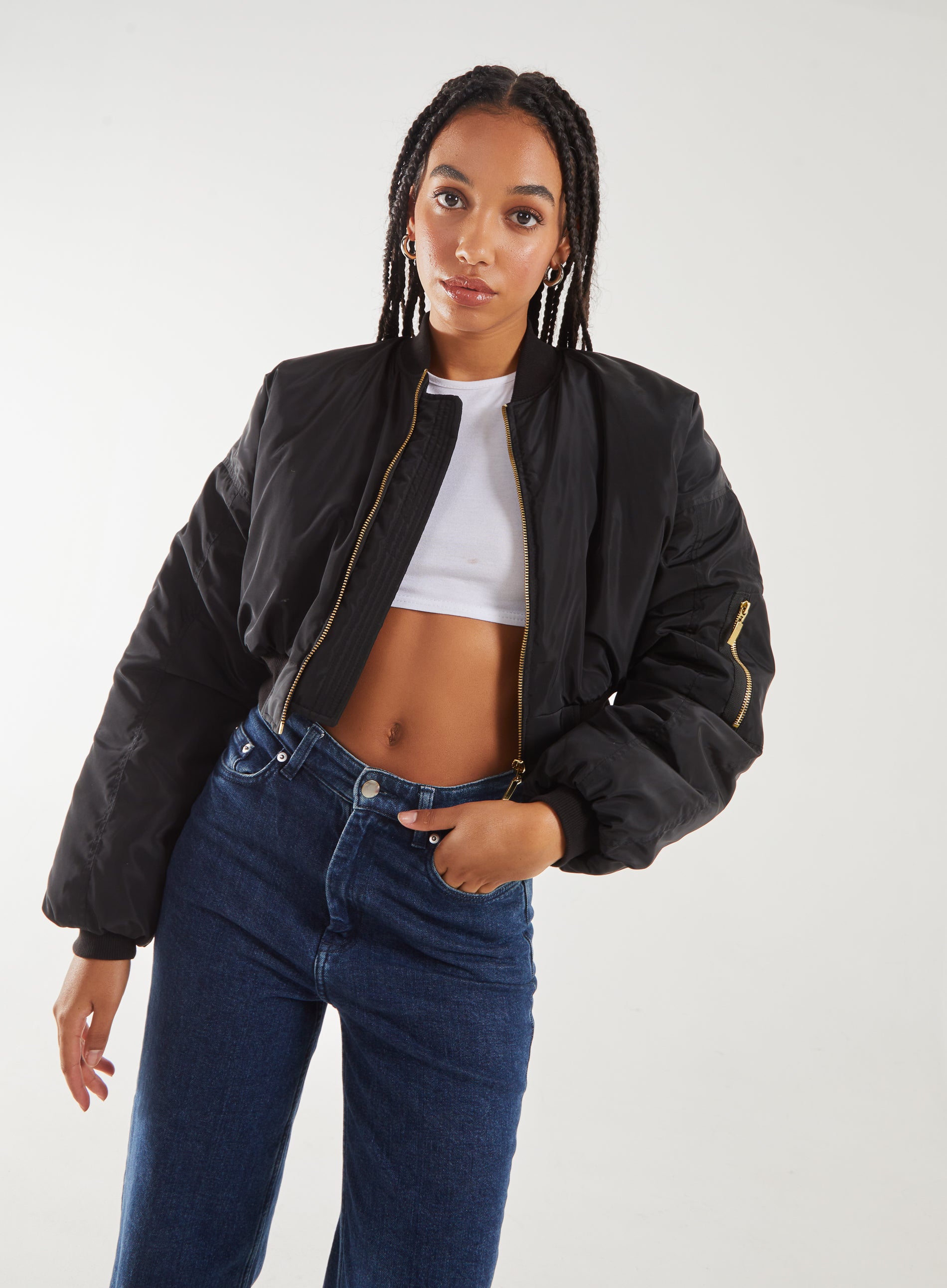 Cropped Bomber  - L  - BLACK product