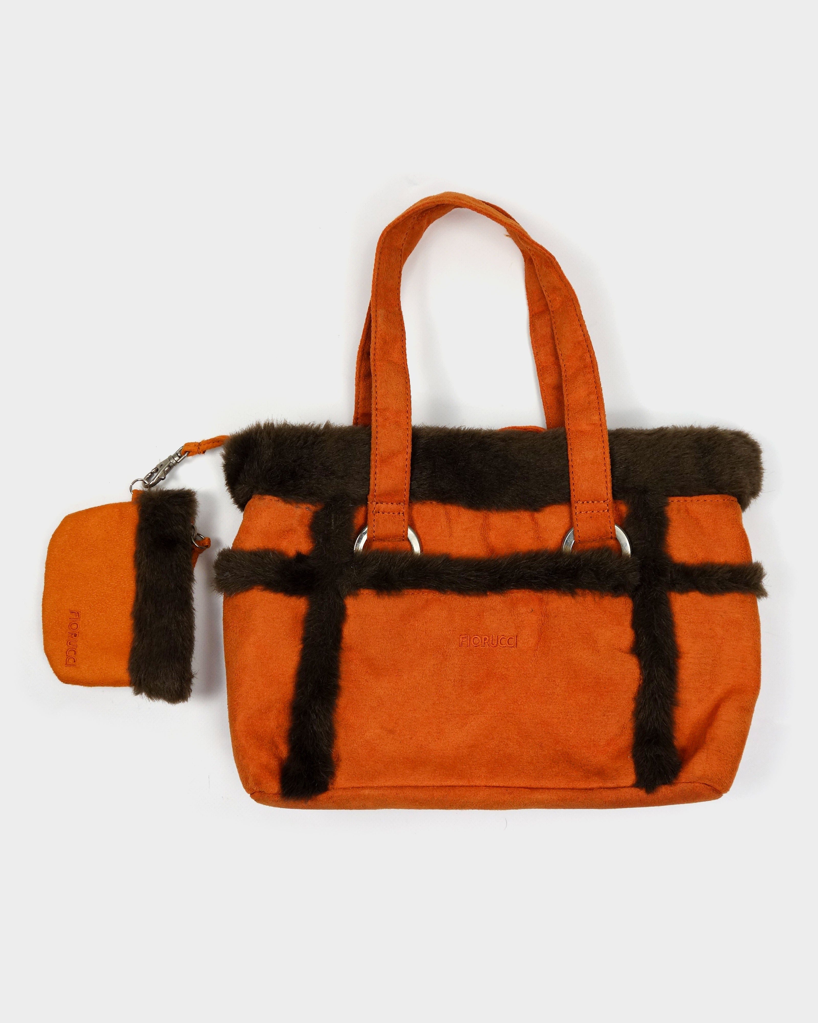 image of Fiorucci Suede + Fur Brown Hand Bag 2000s