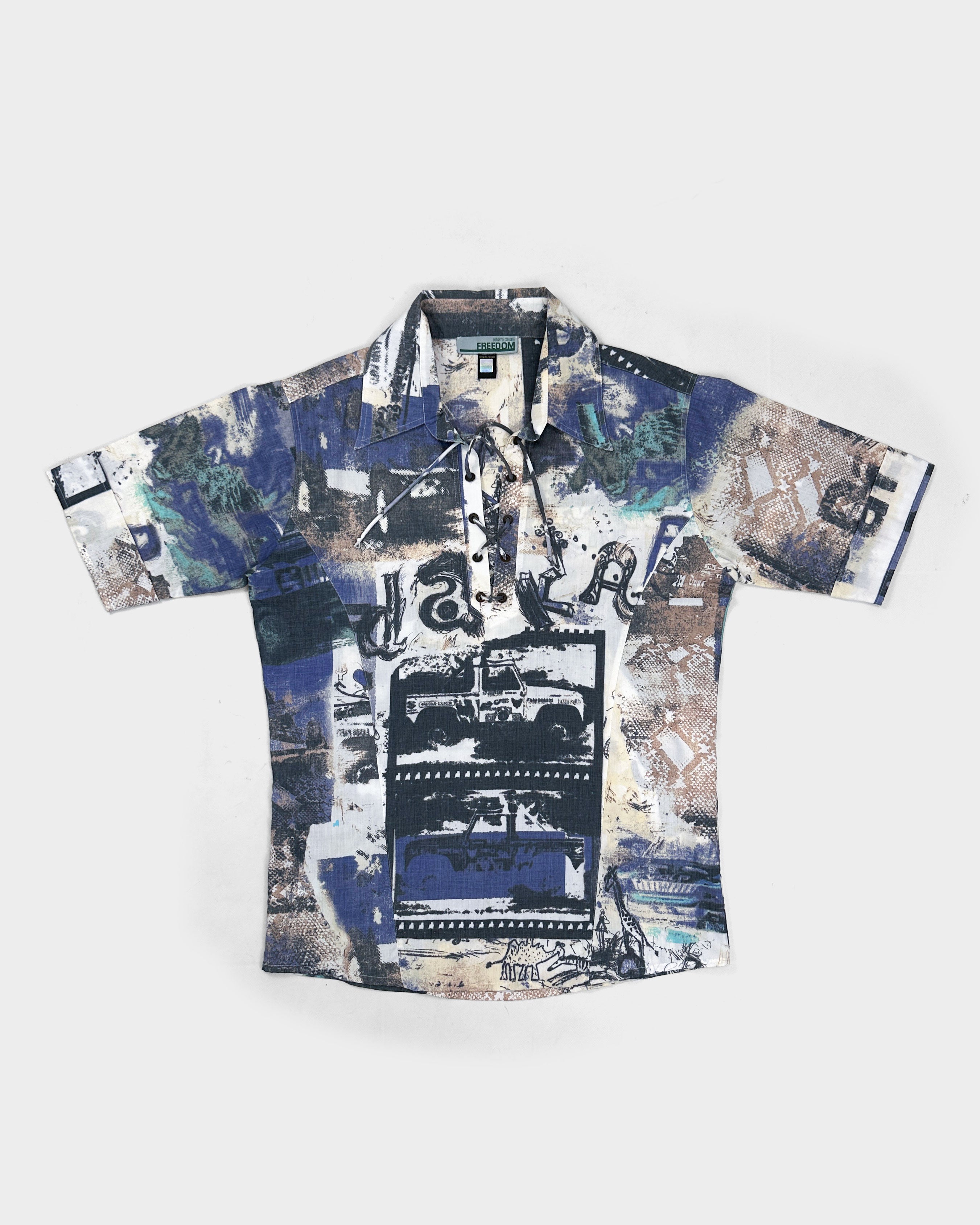 Image of Roberto Cavalli Freedom Dakar Shirt 2000's