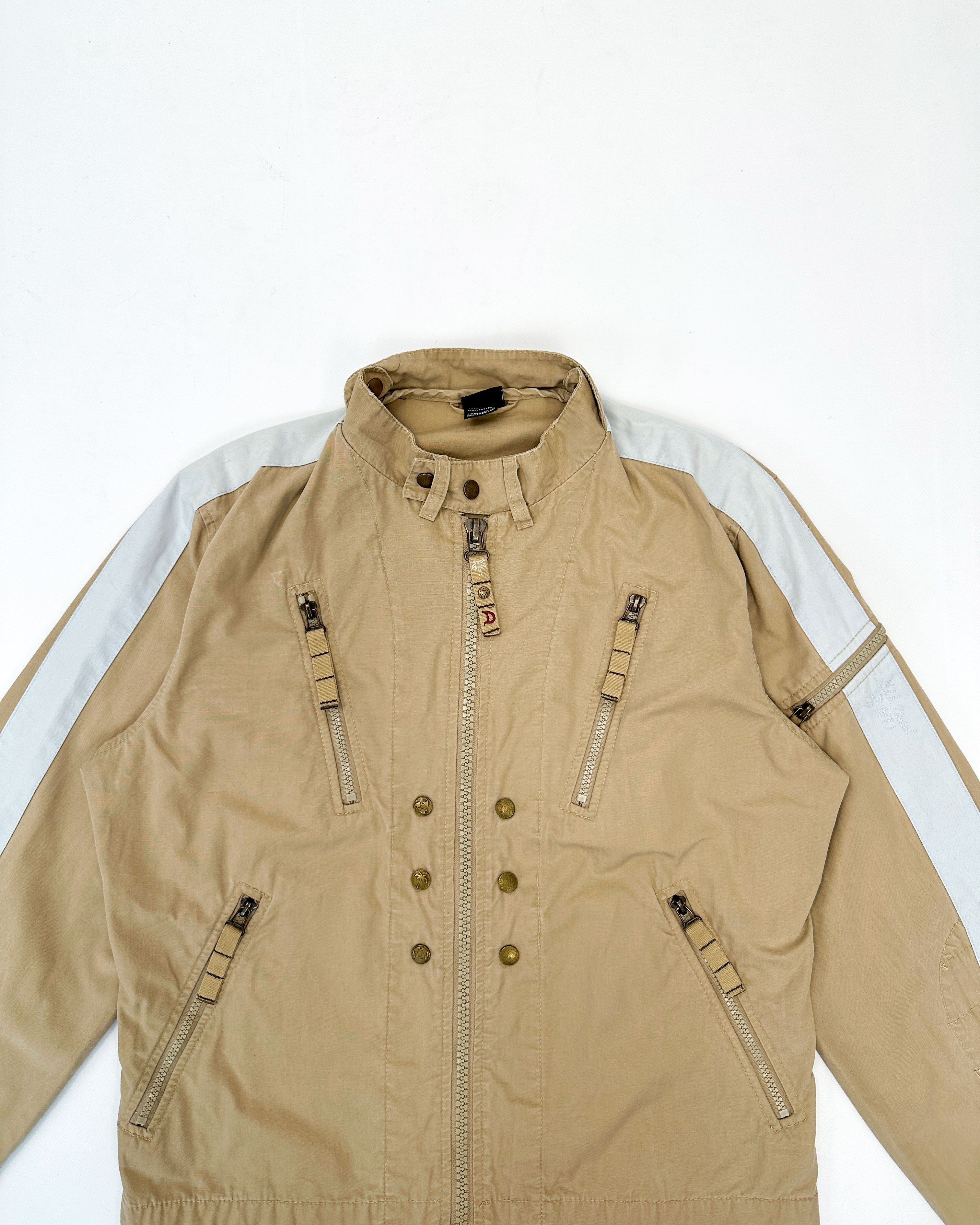 Diesel Distressed Multi-Zip Beige Jacket 2000's