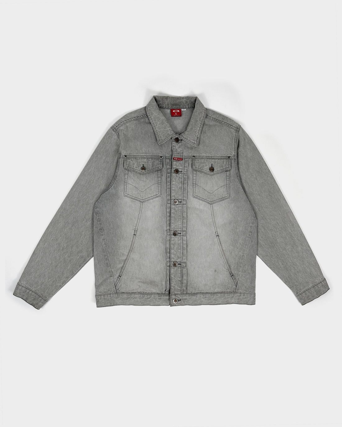 Oakley Red Core Wolf Grey Denim Jacket SAMPLE 2000's – Vintagetts