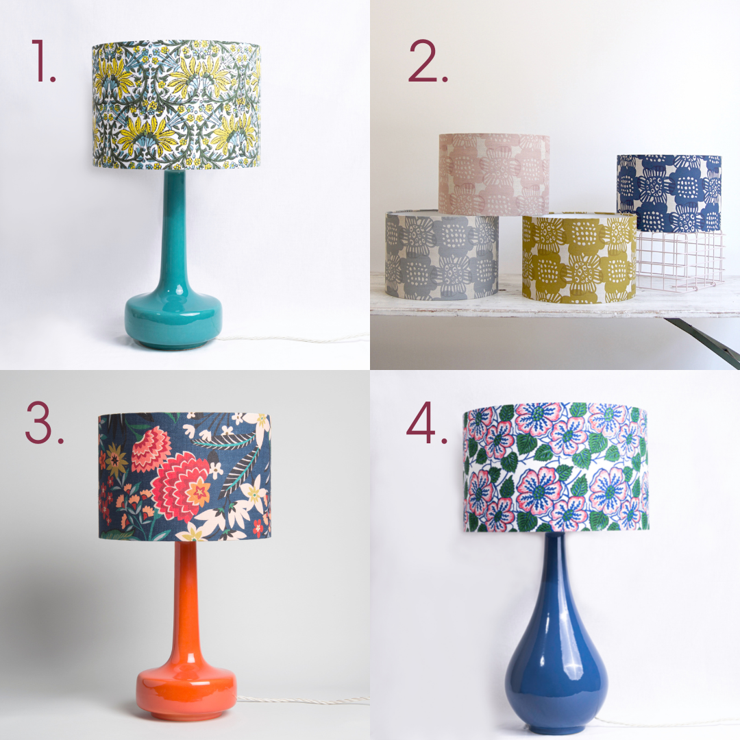 various winter's moon colourful lampshades