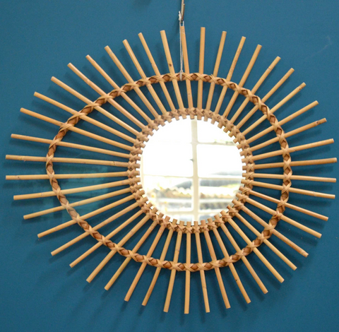 rattan mirror