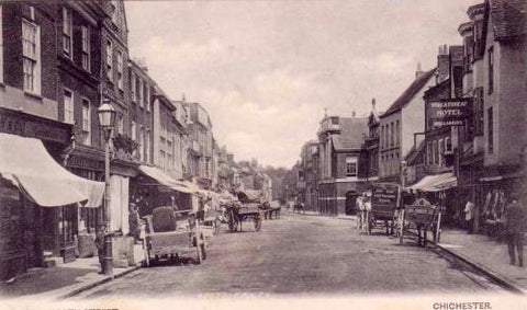 black and white photo of north street