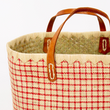 Fairtrade Red Check Basket Bag