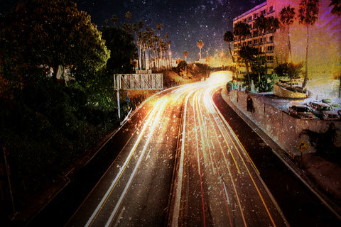 Splatter and Gradient textures combined on freeway image