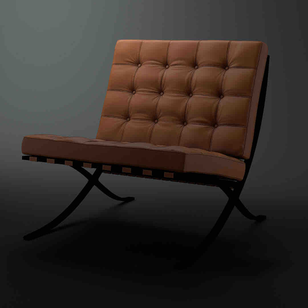 Barcelona Modern Chair 3D Model | C4D FBX OBJ CGI Asset PRO EDU PRO EDU PRO EDU