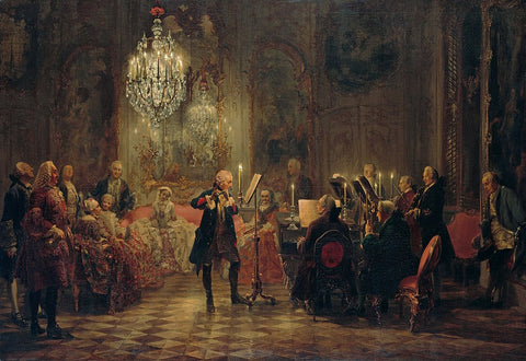 サンスーシ宮殿でフルートを演奏するフリードリヒ2世