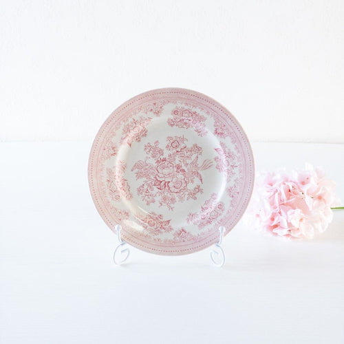 バーレイ ピンク アジアティックフェザンツ 中皿 小 リム 17.5cm 取り皿 ケーキプレート 食器