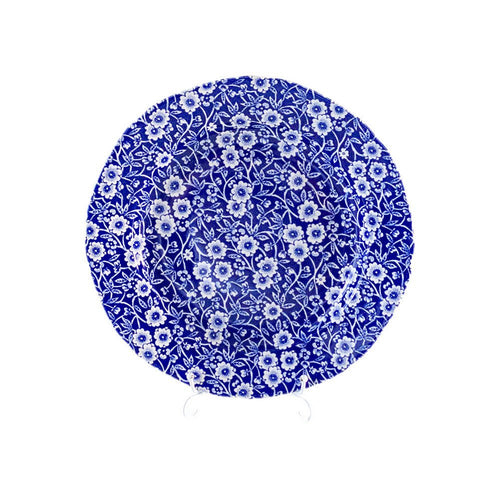 バーレイ ブルーキャリコ 中皿 リム 21.5cm 青 大 デザート
