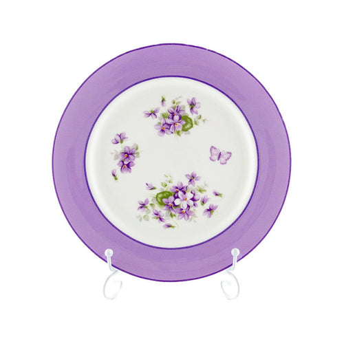 正規輸入品 エインズレイ イングリッシュバイオレット 中皿 リム 21cm パープル 紫 プレート 食器 花柄 すみれ