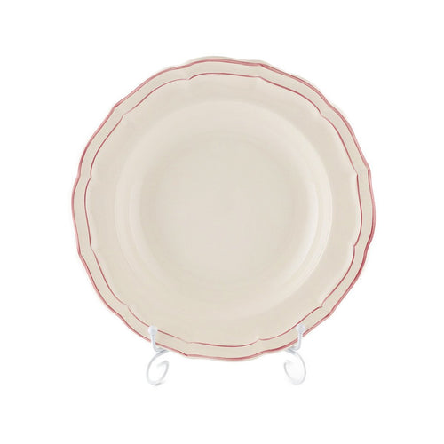 ジアン フィレ ローズ スープ皿 リムプレート ピンク パスタ皿 深皿 大皿 食器 陶器 22.5cm
