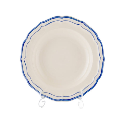 正規輸入品 ジアン フィレ ブルー スープ皿 リムプレート 青 パスタ皿 深皿 大皿 食器 陶器 ボックス入