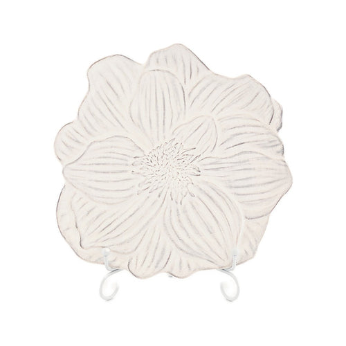ボルダロピニェイロ サンラファエル ブルーミー 中皿 22cm 白 ホワイト 大 デザートプレート ケーキ 食器 花型 花形
