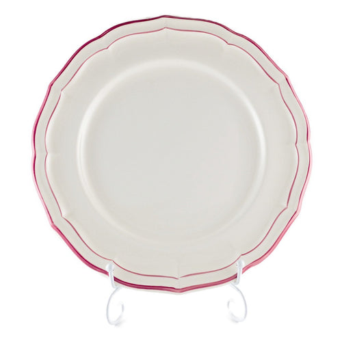 正規輸入品 ジアン フィレ ピヴォアン 大皿 26cm ピンク リム ディナー ワンプレート 食器 白地 ボックス入
