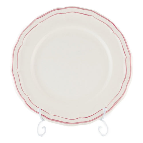 ジアン フィレ ローズ 大皿 26cm ピンク リム ディナー ワンプレート 食器 白地