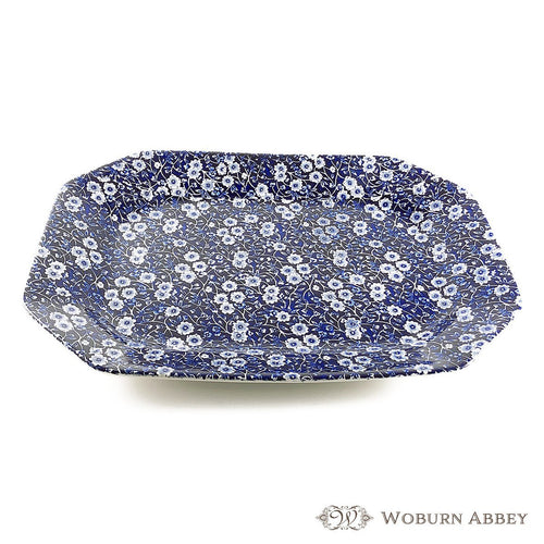 美品 ヴィンテージ イギリス製 食器 バーレイ　ブルーキャリコ 長角皿 大皿 30cm以上 プレート 四角 青 花柄 アンティーク おしゃれ