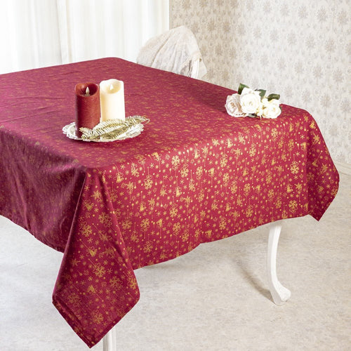 テーブルクロス クリスマス おしゃれ 赤 レッド 長方形 4人掛け 140×180 北欧 綿 麻 高級感 布