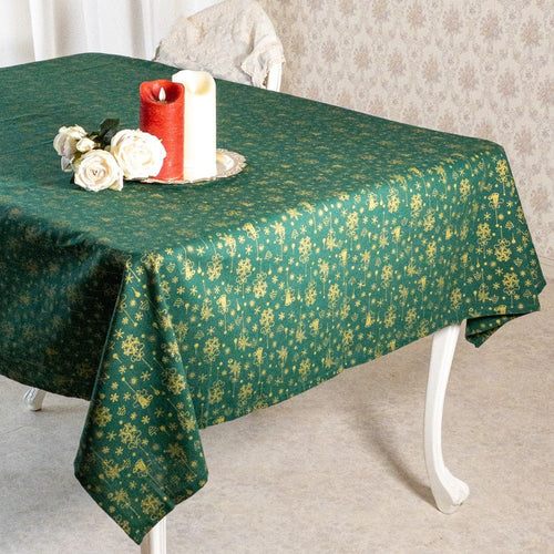 テーブルクロス クリスマス おしゃれ 緑 グリーン 長方形 4人掛け 140×180 北欧 綿 麻 高級感 布