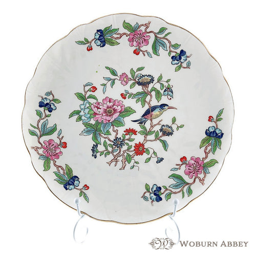 アンティーク イギリス製 食器 エインズレイ ペンブロック 大皿 ディナープレート 白地 花柄 鳥 和風 おしゃれ