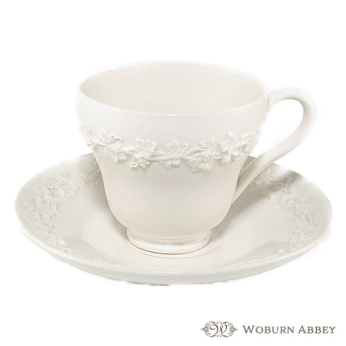 美品 アンティーク イギリス 1920年代製 食器 ウェッジウッド デミタスカップ＆ソーサー 白 ホワイト コーヒー ミニ 小 ぶどう柄 おしゃれ