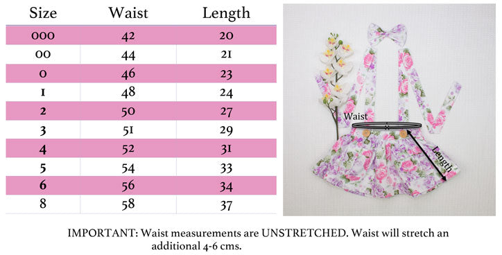 Suspender Size Chart