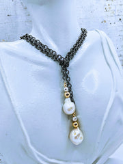 Gunmetal link necklace