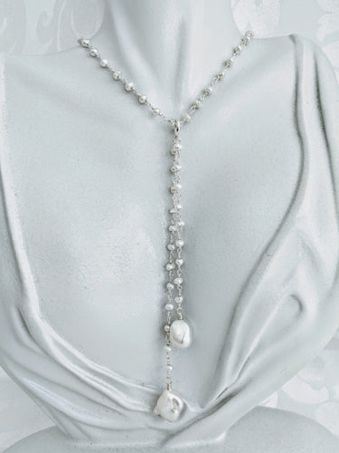 Hand link Keshi pearl chain necklace – Barb McSweeney Jewelry