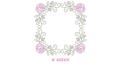 Monogram Frame embroidery designs - Flower embroidery design machine e –  Marcia Embroidery