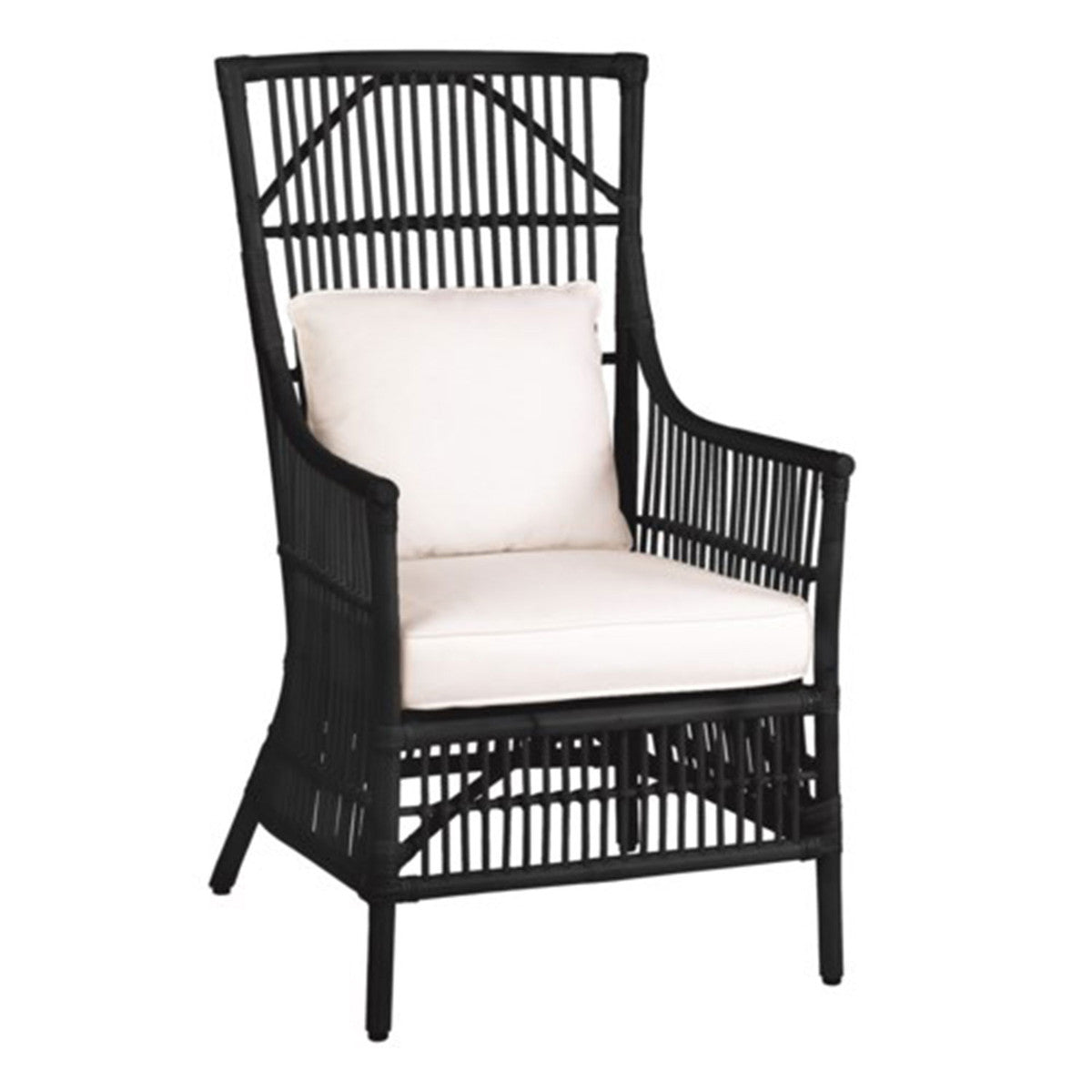 black rattan cane chair