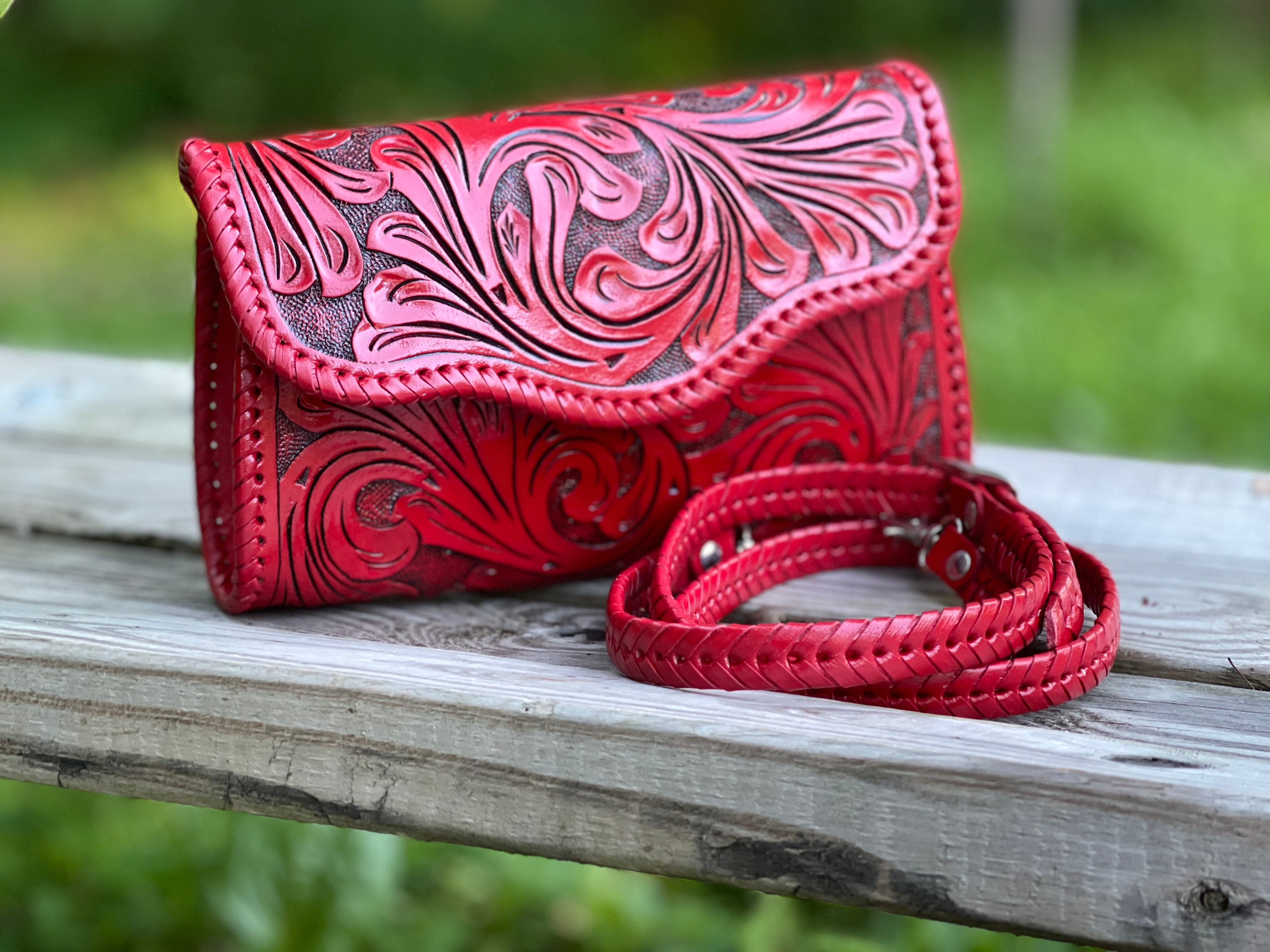 Tooled Leather Clutch - Cattle Kate