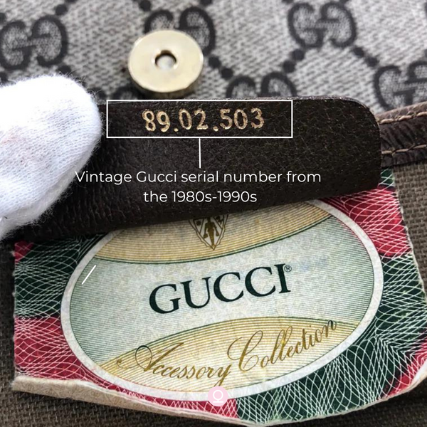 Vintage Gucci serial numbers from 1980s-1990s