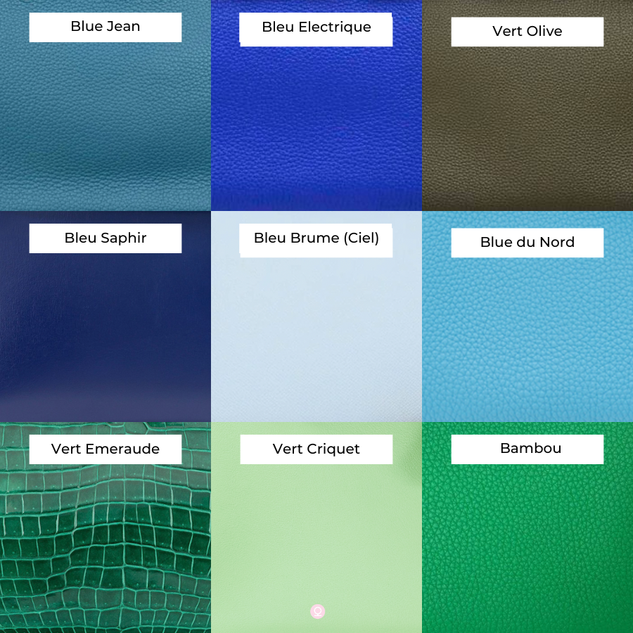 Hermes Blue and Green Colour Selections