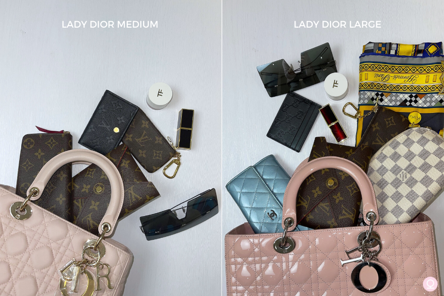 Size comparison: Lady Dior Medium vs Large