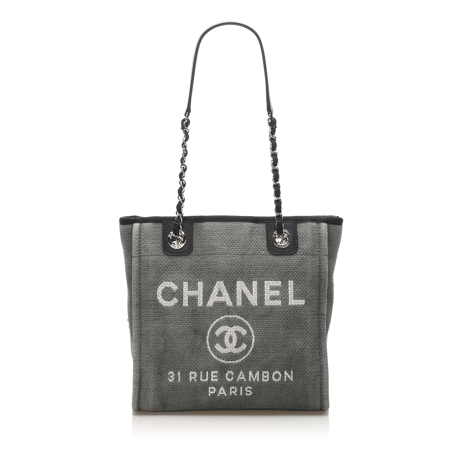 Chanel Deauville Canvas Tote Bag Gray | Bag Religion