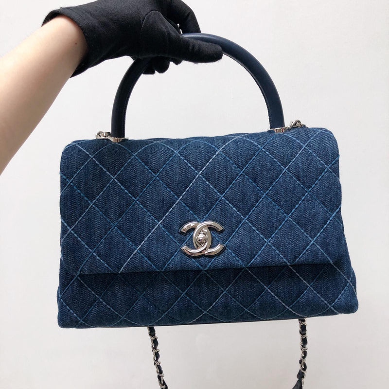 chanel coco denim bag