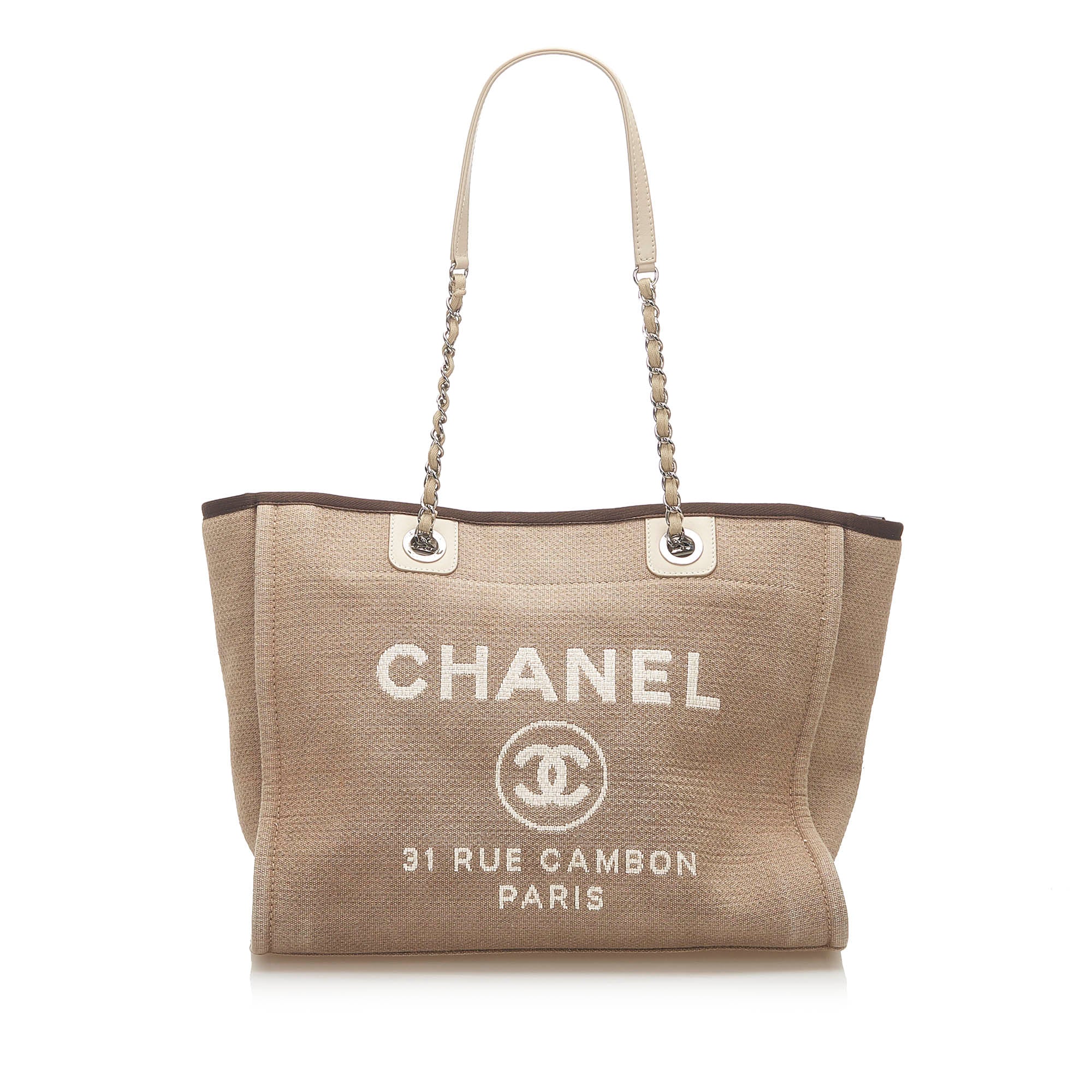 Chanel Deauville small tote bag beige canvas  VintageUnited