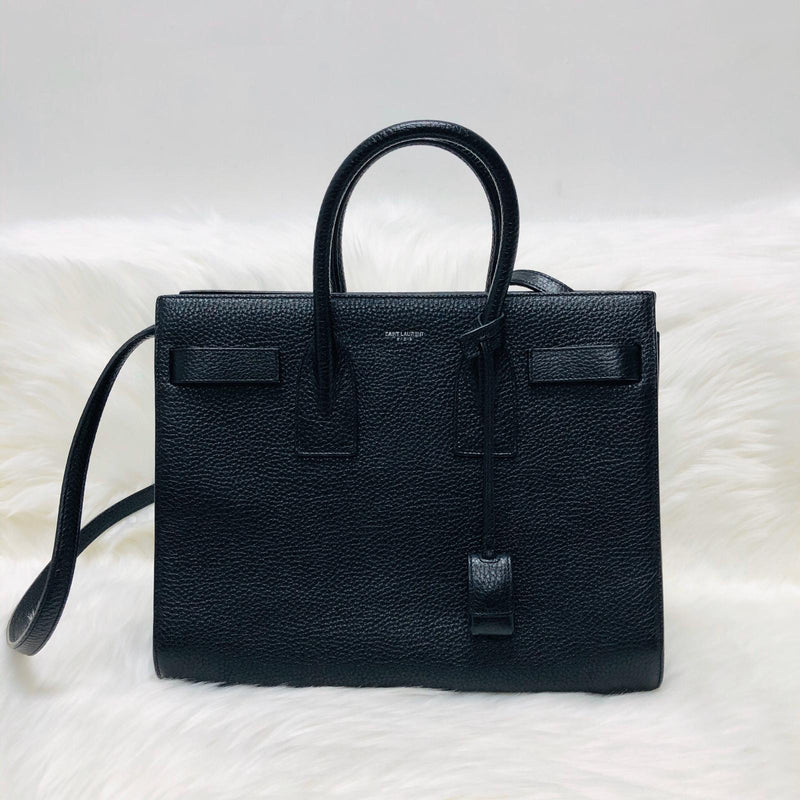Small Sac De Jour in Black Grained Leather with strap | Bag Religion