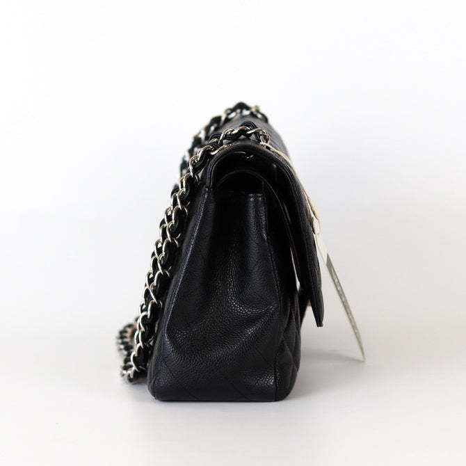 Jumbo Classic Flap Black Caviar Leather with SHW | Bag Religion