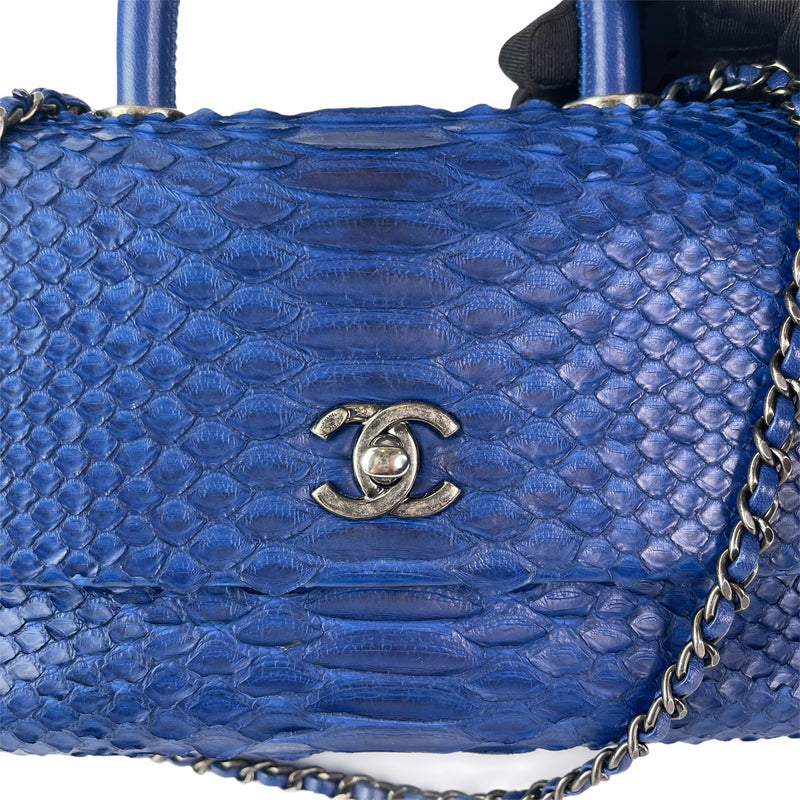 Python Coco Handle Flap Blue with RHW | Bag Religion