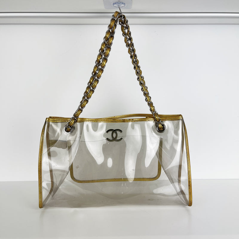 Chanel Transparent Naked Classic Silver Vintage Flap Bag  House of Carver