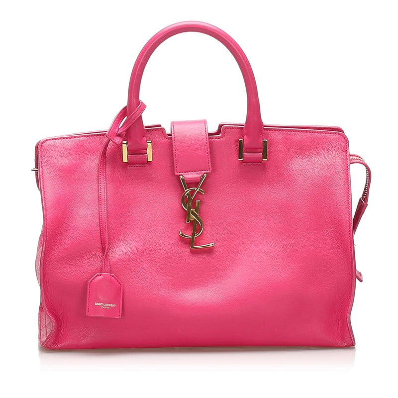 Pink YSL Monogram Cabas Leather Satchel | Bag Religion