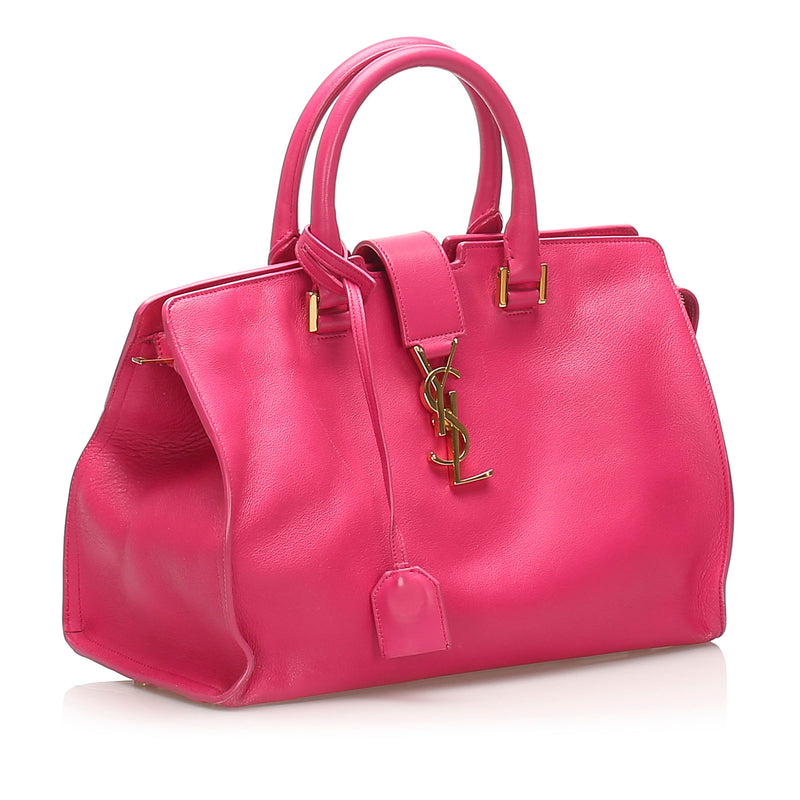 Pink YSL Monogram Cabas Leather Satchel | Bag Religion