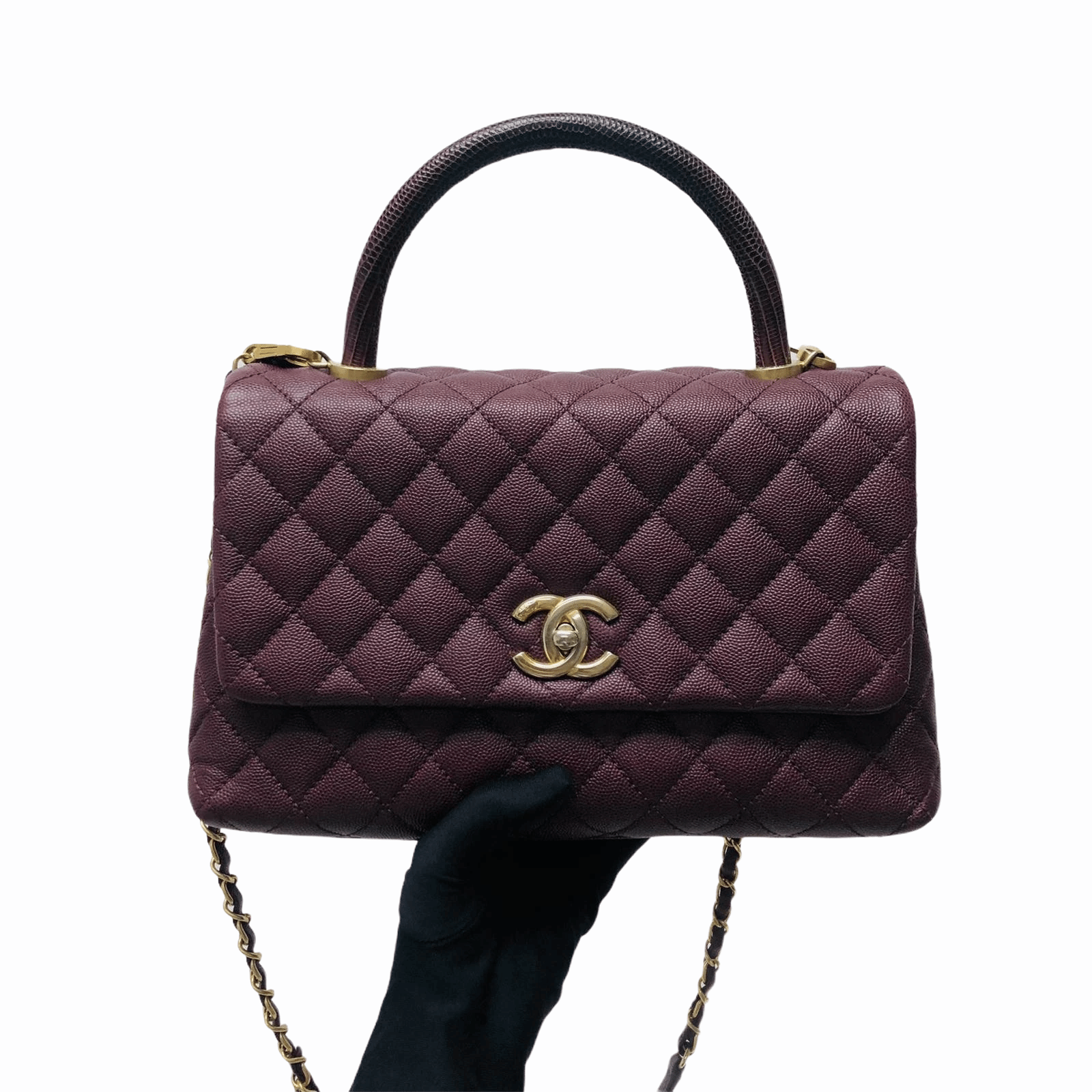 Chanel burgundy flap bag with rain cover Dark red Leather ref184243  Joli  Closet